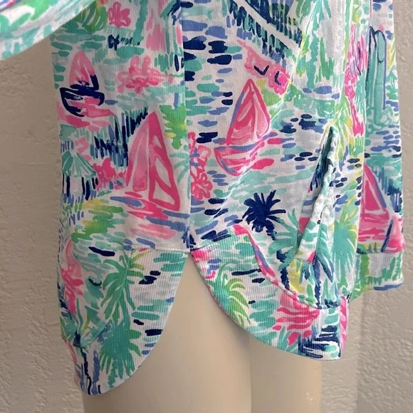 Lilly Pulitzer Fletcher pocketed cotton blend Pullover M - Picture 7 of 11